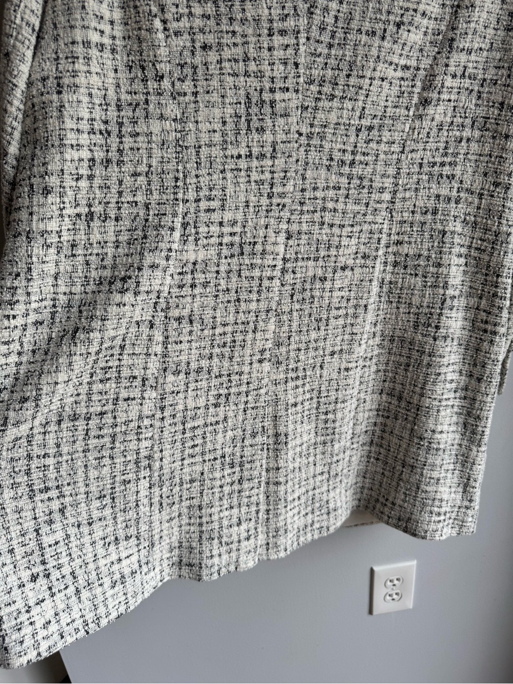 Laura Longline Boucle Blazer Jacket Sz 16 White Black Tweed Office Posh Classy - Picture 10 of 13